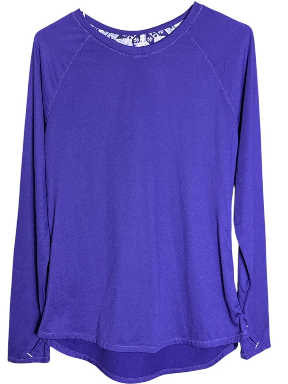 ClimateRight by Cuddl Duds Purple Thermal Athletic Long Sleeve Top Thumbholes